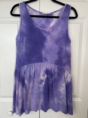 Easel Purple Tie-Dyed Tank